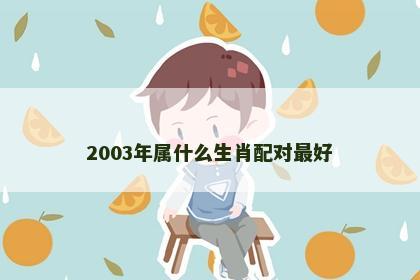 2003年属什么生肖配对最好